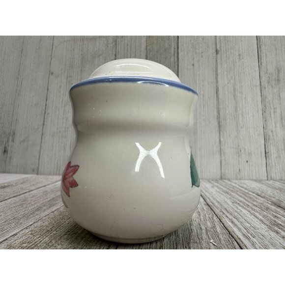 Vtg Pfaltzgraff Salt and Pepper Shakers Ceramic White Blueberry Floral 3.5" Set - Picture 11 of 11